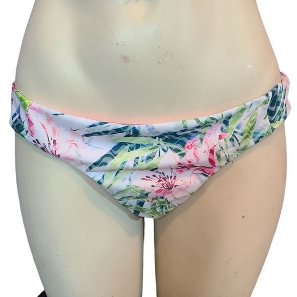 Becca Tropical Palm Print Bikini Bottoms Size Medium - Picture 1 of 4